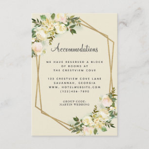 Boende Rose Floral Guld Bröllopsdetalj Tilläggskort