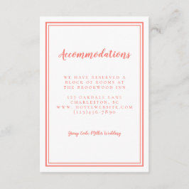 Boendebesök Enkel Korall Bröllop Minimalistisk Tilläggskort