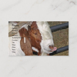 Boer Goat Billy håller ut Tungan Visitkort