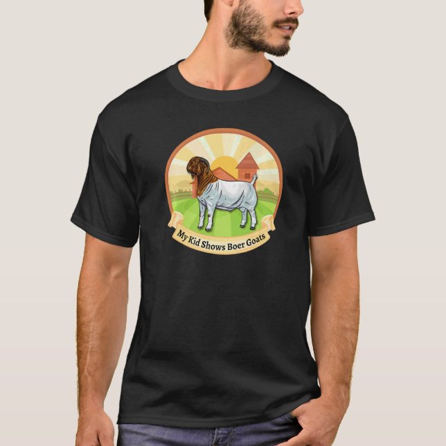 Boer Goat Farm My Kid Shows Boer Goats   T Shirt (Framsida)