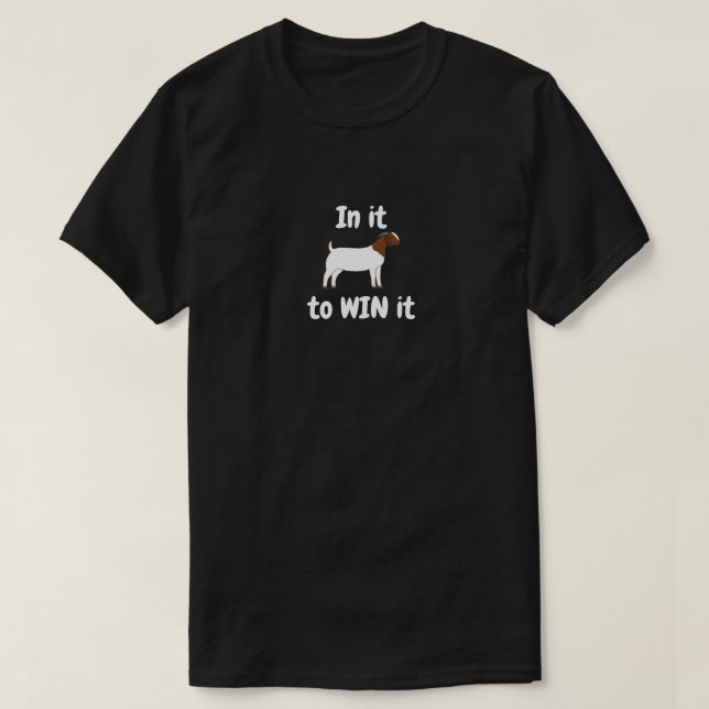 Boer Goat - i den för att vinna T Shirt (Design framsida)