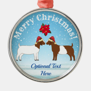 Boer Goat jul i snö Julgransprydnad Metall