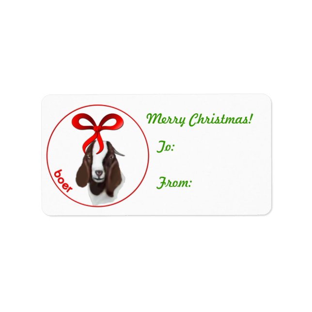 Boer Goat-julklapp Märkre Sticker Adressetikett (Framsidan)