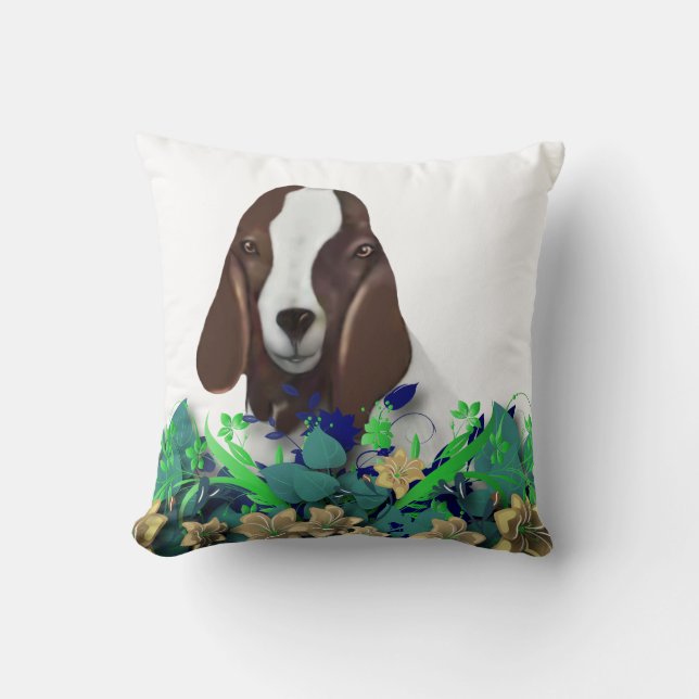 Boer Goat Painting Herd Namn Goat Pillow Kudde (Framsida)