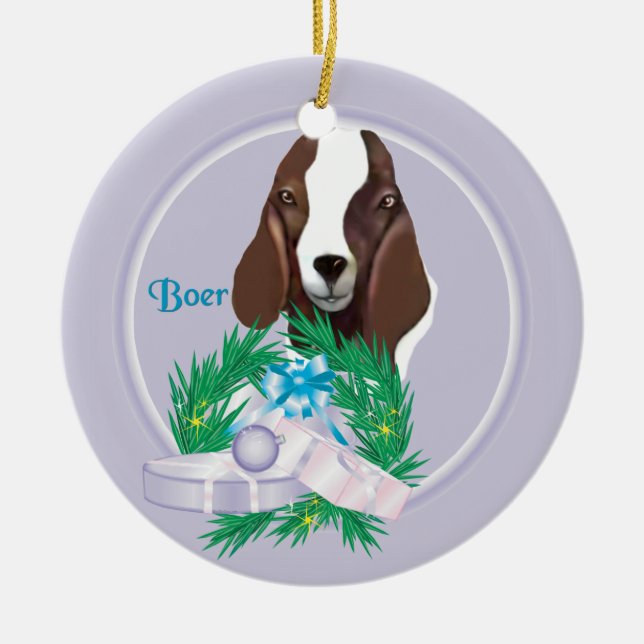Boer Goat Wandeans Helgdag Ornament (Framsidan)
