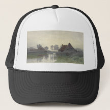 Boer Homes på morgonen vid vatten