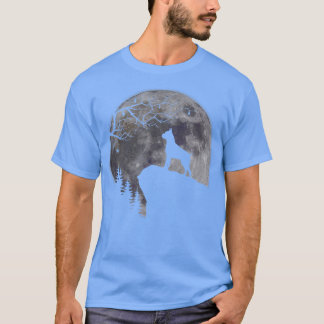 Boer Under Moon Halloween Dog Lovers  T Shirt