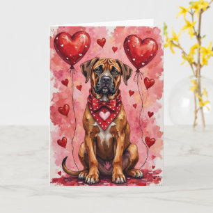 Boerboel Alla hjärtans dag Hund sittande med hjärt Kort