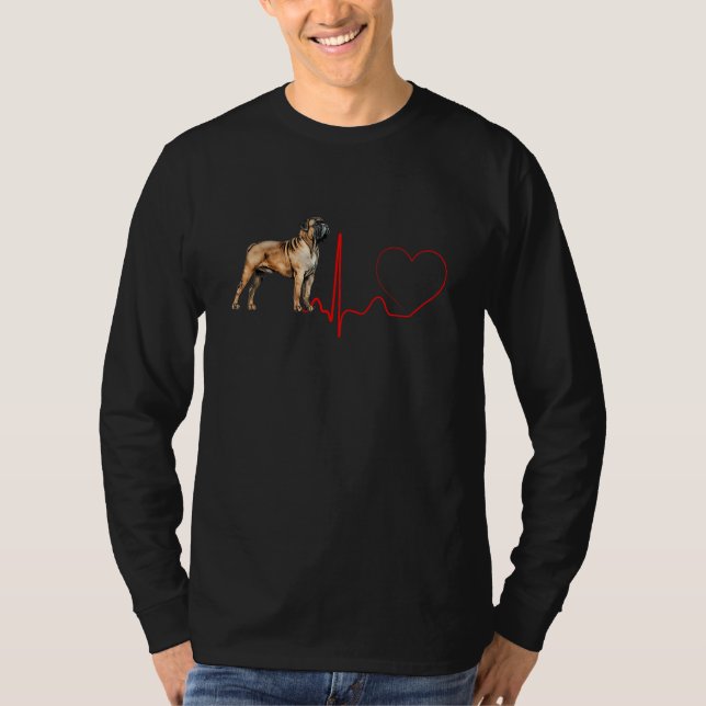 Boerboel Dog Heartbeat EKG  My Dogs Are My Cardio T Shirt (Framsida)