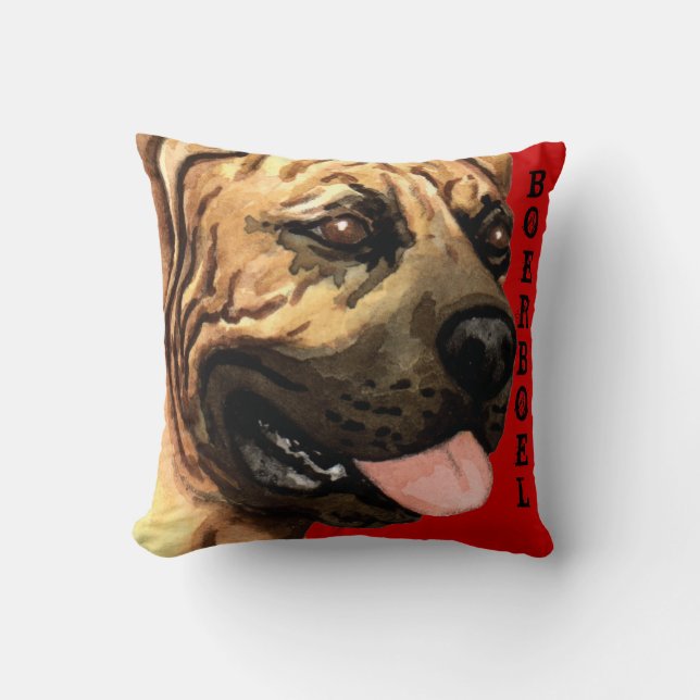 Boerboel färgkvarter kudde (Framsida)