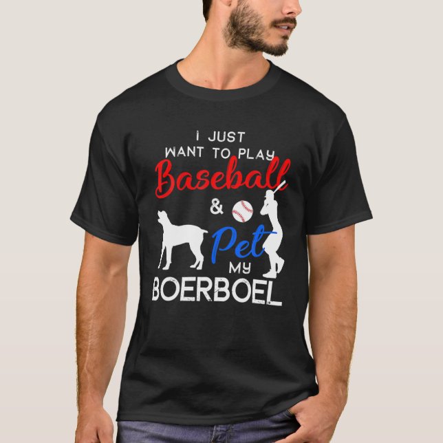 Boerboel Funny Baseball Hundägare Älskare Julafton T Shirt (Framsida)