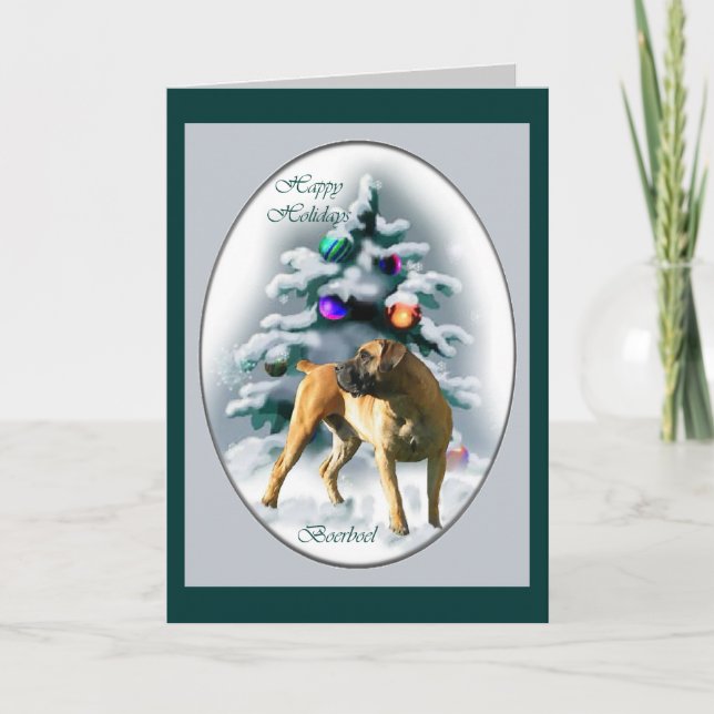Boerboel-julklappar Helgkort (Framsida)