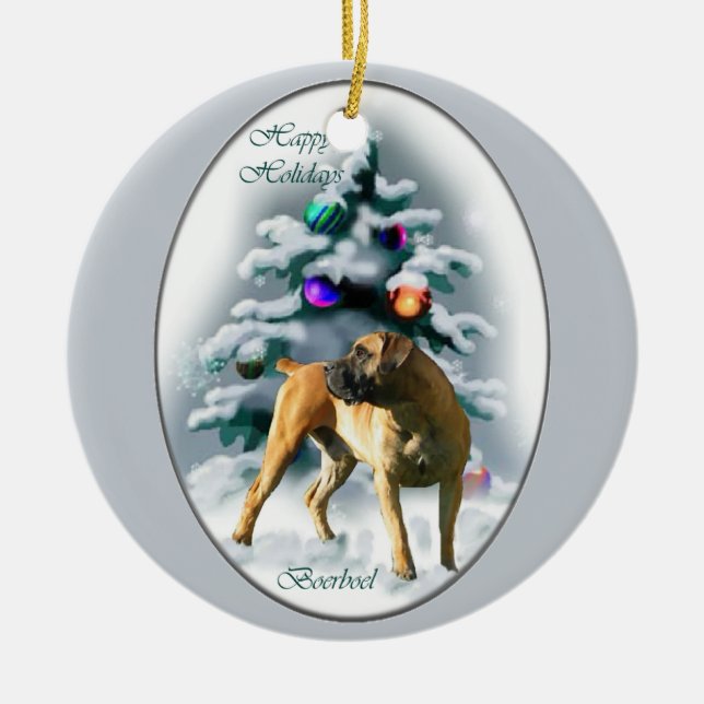 Boerboel-julklappar Ornament (Framsidan)