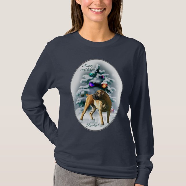 Boerboel-julklappar T-shirt (Framsida)
