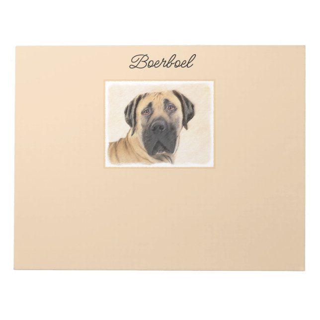 Boerboel Painting - Cute Original Hund Art Anteckningsblock (Framsida)