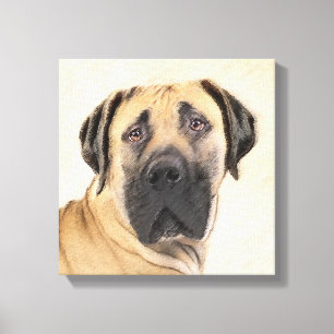 Boerboel Painting - Cute Original Hund Art Canvastryck