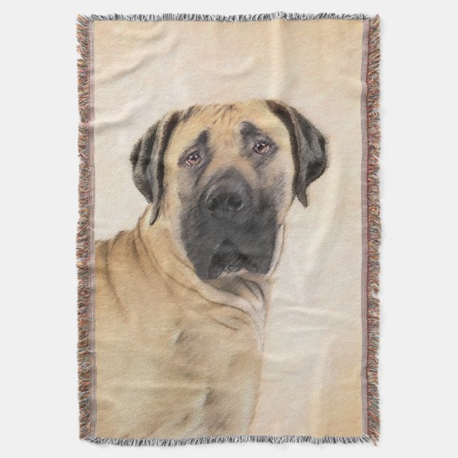 Boerboel Painting - Cute Original Hund Art Filt (Framsidan Vertikal)