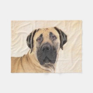 Boerboel Painting - Cute Original Hund Art Fleecefilt