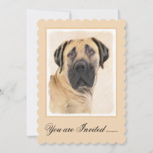 Boerboel Painting - Cute Original Hund Art Inbjudningar