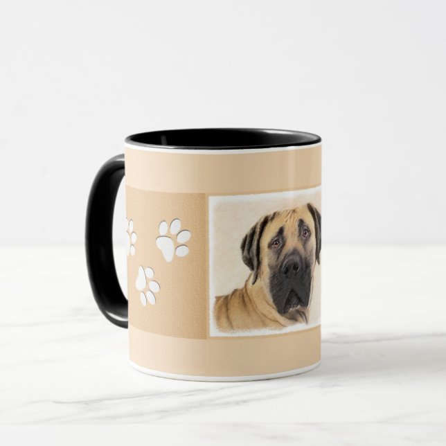 Boerboel Painting - Cute Original Hund Art Mugg (Framsida vänster)