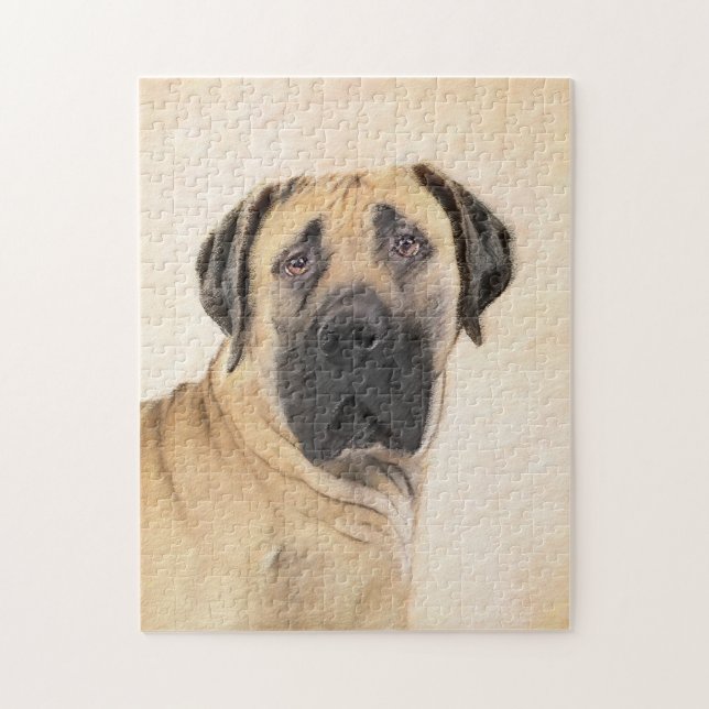 Boerboel Painting - Cute Original Hund Art Pussel (Vertikal)