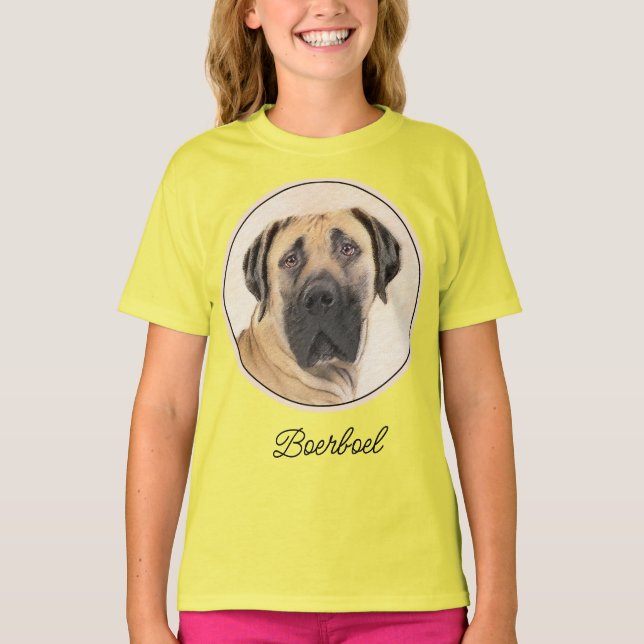 Boerboel Painting - Cute Original Hund Art T-Shirt (Framsida)