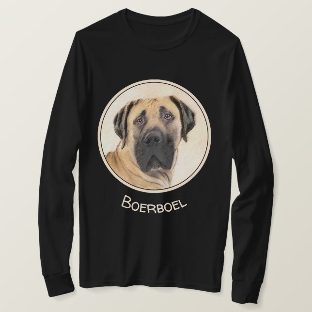Boerboel Painting - Cute Original Hund Art T Shirt (Design framsida)