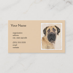 Boerboel Painting - Cute Original Hund Art Visitkort