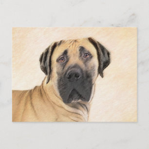 Boerboel Painting - Cute Original Hund Art Vykort