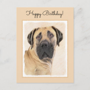 Boerboel Painting - Cute Original Hund Art Vykort
