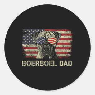 Boerboel Pappa Hundälskares Amerikanska Flagga 4 j Runt Klistermärke