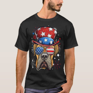 Boerboel Patriotisk USA Flagga 4:e Juli Hundägare T Shirt