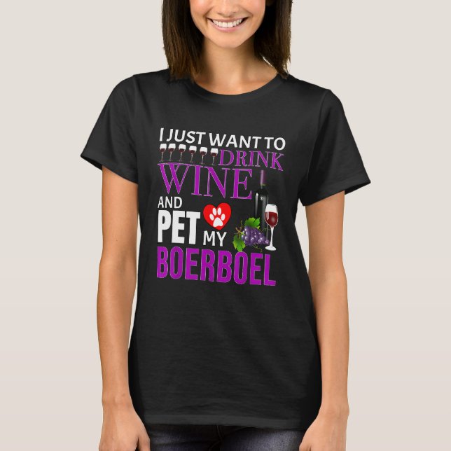 Boerboel Vin Älskare T Shirt (Framsida)