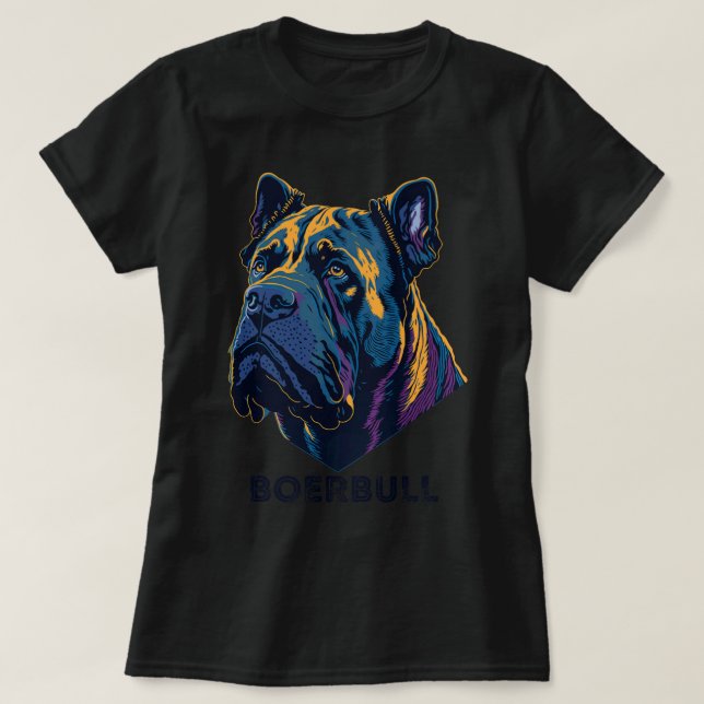 Boerbull Hund Porträtt South Afrika Mastiff Breed  T Shirt (Design framsida)
