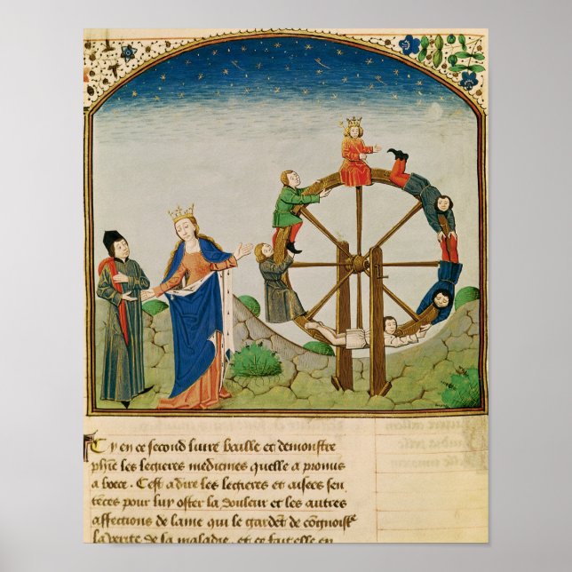 Boethius med Fortune-hjulet Poster (Framsidan)