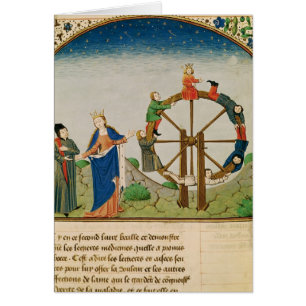 Boethius med rulla av förmögenhet hälsningskort