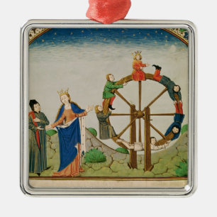 Boethius med rulla av förmögenhet julgransprydnad metall