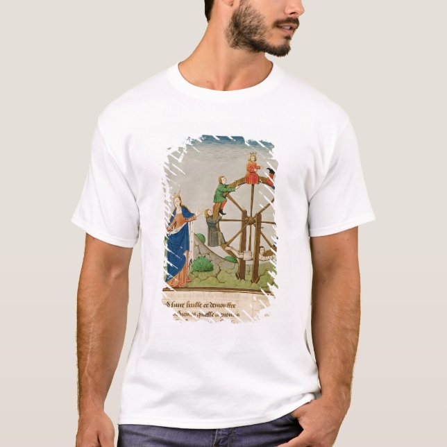 Boethius med rulla av förmögenhet t shirt (Framsida)