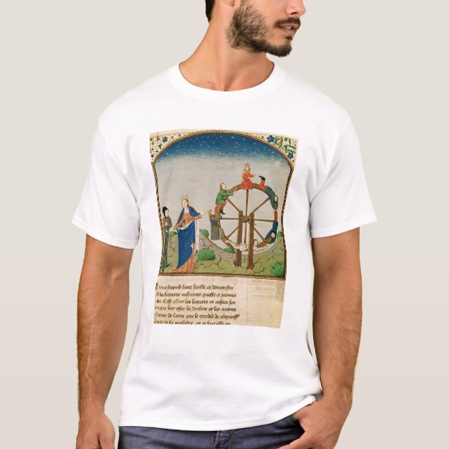 Boethius med rulla av förmögenhet t-shirt (Framsida)