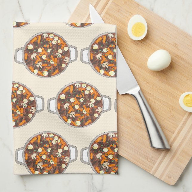 Boeuf Bourguignon Beef Burgundy Stew Fransk Food Kökshandduk (Vikt i Fjärdedel)