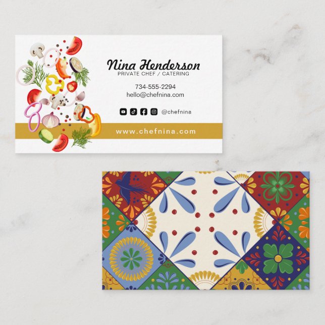 Bof Catering Restaurant för kammade Veggies Visitkort (Fram/baksida)