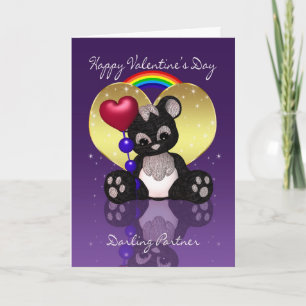 Bög/gulligt lesbiskt partnervalentin kort för dag