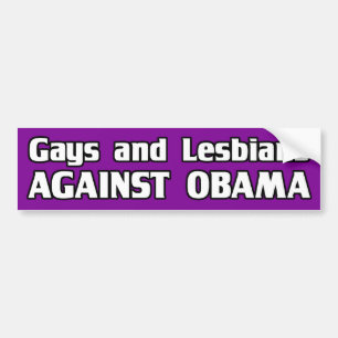 Bög och lesbisk kvinna mot den Obama bildekalet Bildekal