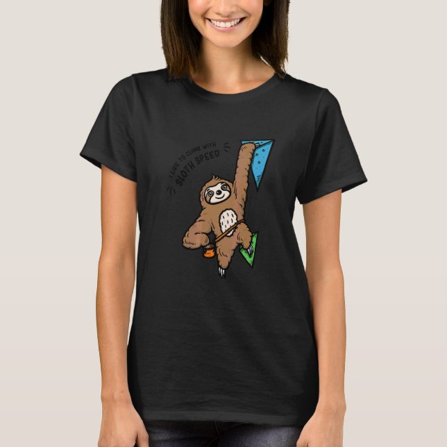 Bog Sloth klättring Bouldering Mountaineeri T Shirt (Framsida)