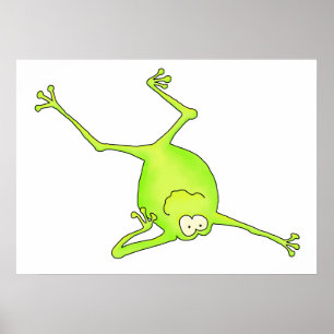 Bog Stå Yoga Frog Art Skriv ut Poster