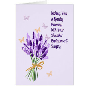 Bog-utbyte Surgery Card Lavender Flowers Hälsningskort
