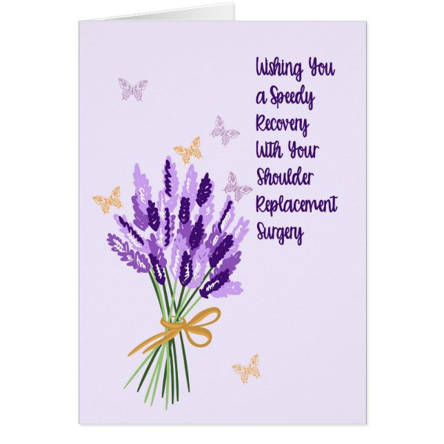 Bog-utbyte Surgery Card Lavender Flowers Hälsningskort (Framsidan)