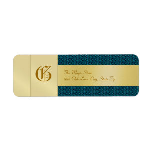 Bog Weave Monogram Business Address Label Returadress Etikett