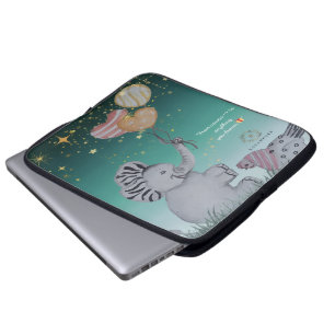 Boganhues Skriv ut "Eleze Elephant & Polka Hen" Laptop Fodral