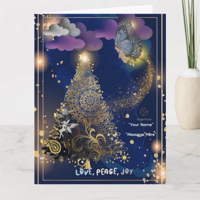 Boganhues Skriv ut julklapp med mappad hälsning Kort (Framsida)